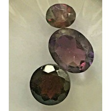 3x AMETHYST GEMSTONES . ALREADY CUT . EMERALD 2crt